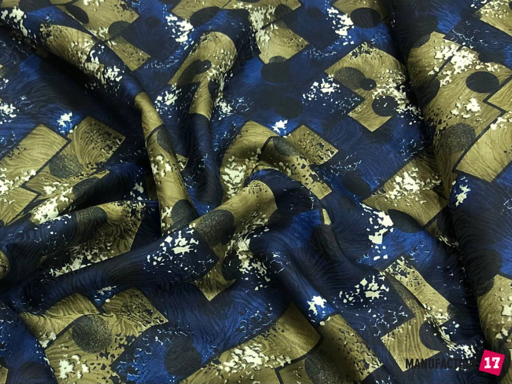 Підклад темно-синій з чорно-золотим принтом, купити підкладочну тканину, підклад, підкладочна, підкладочна тканина, тканина