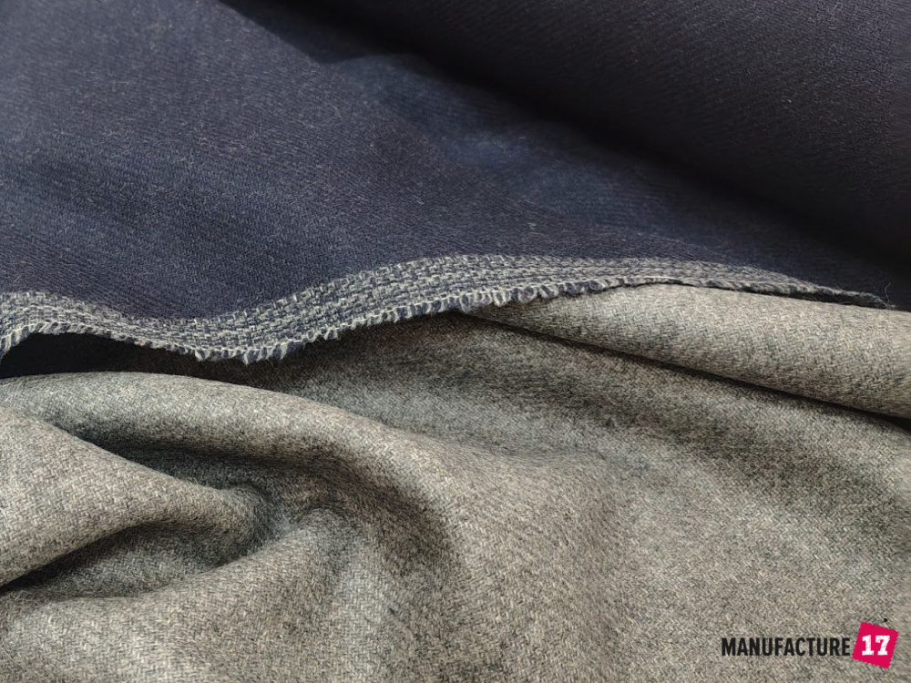 Пальтова шерсть дабл фейс сіро-синя, пальтова тканина, шерсть, пальтова шерсть, тканина дабл фейс