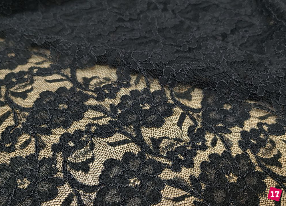 Мереживо кордове чорне "троянди", мереживо, мереживо чорне, мереживо кордове