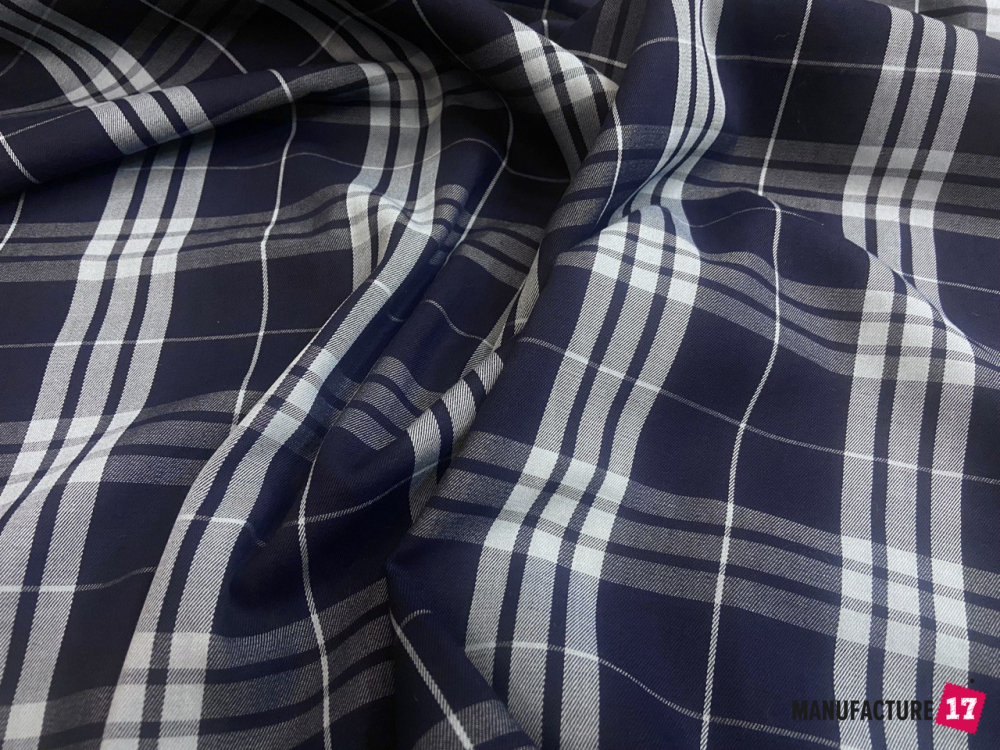 Сорочка вовна тонка синя клітинка, тканина на сорочку, тканина у клітинку, тканина вовна, сорочкова тканина, вовняна тканина