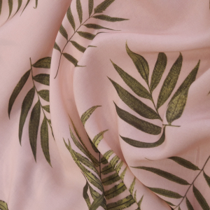 Штапель пальмовые листья на розовом фоне, 